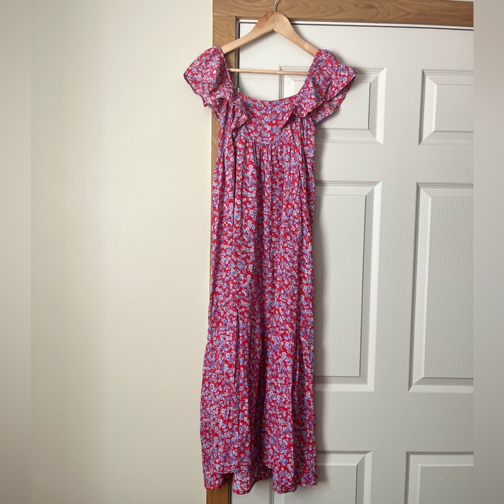 ZARA Red Flutter Sleeve Sundress
